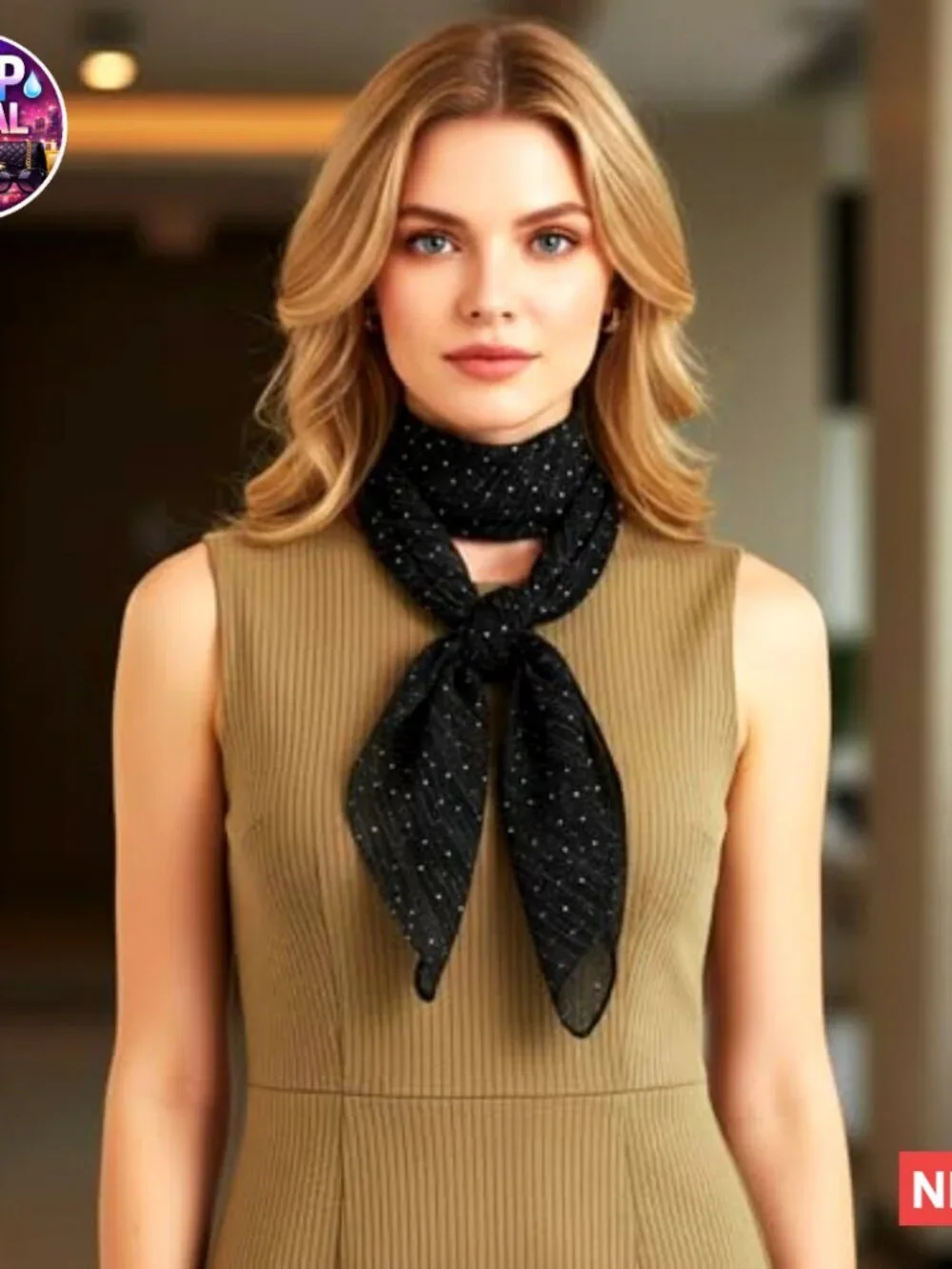 Rhinestone Head Scarf Polyester Silk Feel Large Size Fashion Accessory